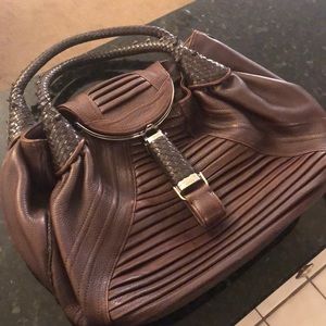 BRAND NEW FENDI -Brown Napa Leather Spy Bag